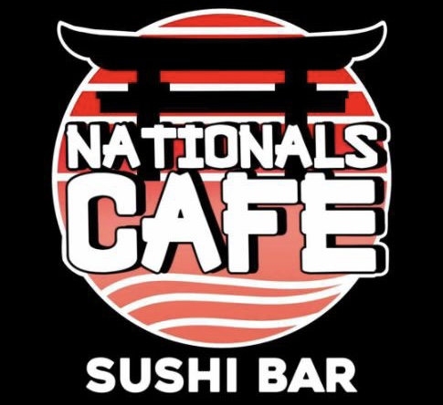National's Cafe Logo - Japanese tora on a red circle with a background